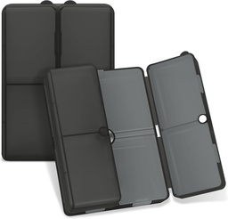 FYY Daily Pill Organizer,7 Compartiments Portable Pill Case Travel Pill Organizer,[Conception pliante] Grande boîte à pilules pour la poche de Purse pour tenir les vitamines, l'huile de foie de morue, les suppléments et les médicaments-clear noir
