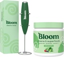 Bloom Nutrition Superfood Greens Poudre, enzymes digestives avec probiotiques et prébiotiques, Gut Health, Bloating Relief, Original + Lait Frother Mélangeur main haute puissance
