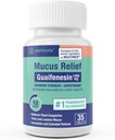 WELMATE - Guaifenesin 1200mg (35 comprimés) - Soulagement du mucus - Expectorant - Toux et froid - Soutien de 12 heures - Comprimés bi-layer à libération prolongée - Médicaments sur-le-counter
