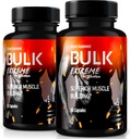 (2 Pack) Bulk Extreme Superior Muscle Building Formule avancée, Bulk Extreme pour la masse musculaire maigre pour les hommes, Tous les constructeurs de muscles naturels, pilules masculines pour la performance physique, Commentaires (120 Capsules)