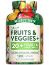 Nature's Truth Fruit and Veggies Supplement | 120 Vegetarische Kapseln | 20+ Obst & Gemüse | Vegetarische, nicht gentechnisch veränderte und glutenfreie Ergänzung