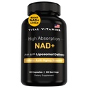 Vitamines vitales Supplément NAD - NAD+ (Nicotinamide Adenine Dinucléotide) pour hommes et femmes - Fabriqué avec livraison liposomique - Support anti-âge cellulaire, énergie, focus - 30 jours d'approvisionnement