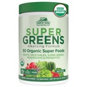 Fermes de campagne Bio Super Verts Saveur naturelle, 50 Super aliments biologiques, emballés avec fibre, USDA Mélange de boisson biologique, Fruits, Légumes, Champignons et Probiotiques, Supporte l'énergie, 6g Fibre