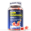 Sans sucre Mélatonine Gommies 10mg 20mg Magnésium Glycinat Mélatonine pour adultes, Ashwagandha, L-Theanine, B6, B12, Lemon Baume et Camomille pour la relaxation profonde, Antioxydant, Vegan, 60 Jour