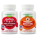 Enfants Melatonine 1mg Chewables + Biotine 5000mcg Chewables Bundle