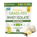 Poudre Isolée aux protéines de lactosérum d'or de MariGold - Flaveur de vanille crémeuse - 1 Lb Sac 100% pur, traité à froid, micro-filtré, non dénaturé, sans OGM, sans rBGH, sans soja, sans gluten, sans lactose