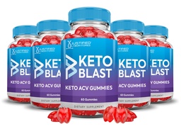 (5 Pack) Gommies de vinaigre de cidre de pomme 1000MG Keto Blast Keto Gommies de vinaigre de cidre de pomme Formule avancée Formulée avec poudre de jus de betterave de grenade B12 Vegan Non OGM 300 Gommys