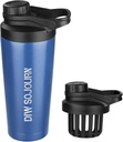 DIW 24 oz Shaker Bottle, Edelstahl Mischflasche mit Lärmfreiem Design, Isolierte Metall Shaker Cup für Proteinmischungen und Pre Workout,Gym Cup Shaker(Navy blue)