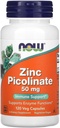 Nourriture Picolinate de zinc 50mg,120 Capsules (paquet de 2)