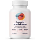 Vitamines prénatales FullWell Choline, folate, vitamine D pour la croissance foetale, développement cérébral Nutriments vitaux, OBGYN recommandé, non OGM, 3e partie testée, 30 portions