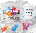 Micronized Creatine Monohydrate Poudre + Electrolytes Powder Packets - Celtic Salt Variety Pack (12 Packets)