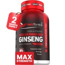 Herbtonics Panax Rouge Coréen Ginseng 1500mg - Supplément énergétique pour la performance maximale, la concentration et la vitalité - Extrait de racine de ginseng à haute puissance - 120 Capsules végétaliennes