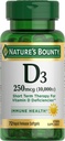 La vitamine D pour l'immunité de la nature soutient et favorise des os sains, 10000UI, softgels, multicolores, 10 000 UI, 72 Count (paquet de 1)