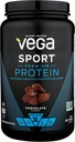 Vega Sport poudre de protéines premium, chocolat, végétalien, 30g de protéines végétales, 5g BCAAs, faible teneur en glucides, sans sucre, kéto, sans produits laitiers, sans gluten et sans OGM, protéines de pois pour les femmes et les hommes, 29,5 Oz