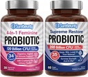 Groupe probiotique, 4-en-1 Feminine Probiotique (30ct) et Supreme Restore Probiotique (60ct), 2 paquets, soutien vaginal canneberge, GI Tract Balance, végétalien, non laitiers
