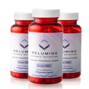 Relumins Advance Nutrition Gluta 1000 - Diminution du L-glutathion, de l'acide lipoïque alpha et du HIPS de Rose - Antioxydants pour la peau et le bien-être général - 60 gélules x 3 bouteilles (90 jours d'approvisionnement)