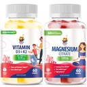 Vitamine D3 K2 Gommies 5000 UI - Immune & Bone Suppor & Magnésium Gommies pour Enfants & Adultes - 500mg
