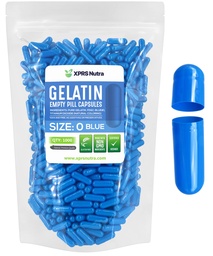 XPRS Nutra Size 0 Empty Capsules - Empty Gelatin Capsules - 1000 Count DIY Capsule Filling - Pure Bovine Pill Gel Caps for Do-It-Yourself Supplements (Blue)