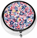 IBILIU Medizin Pille Case Aquarell Blumen bunte Streublumen Tragbare Pille Box für Pocket-Metall Medizin Vitamin Organizer 3 Compartment