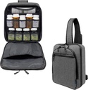 Cross-Body Hands-Free Modular Pill Bottle Organizer, Medizintasche, Case, Träger für Medikamente, Vitamine und medizinische Versorgung - Heather Gray (Without Lock)