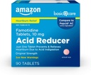 Soin de base Initial Strength Famotidine Comprimés, 10 mg, Acid Reducer, Heartburn Medicine, Acid Indigestion Relief, 90 Compte