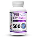 MAAC10 Trans Resveratrol Supplément 500mg (Micronized Pharmaceutical Grade 99 % Extrait de Trans-Resveratrol pur + BioPerine pour Absorption Supérieure) (2X 250mg Capsules 60ct)