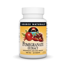 Source Naturals Extrait de grenade 500mg Acide Ellagique complet de fruits Antioxydant et fibre ajoutée - 60 comprimés