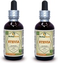 Stevia (Stevia Rebaudiana) Teinture, feuilles séchées organiques Extrait liquide (marque: HerbalTerra, fièrement fabriqué aux États-Unis) 2x2 fl.oz (2x60 ml)