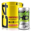 C4 Ripped & SuperHD, The Thermogen Bundle, C4 Ripped Pre Workout Poudre, Cherry Limeade 30 portions + SuperHD avec Capsimax et extrait de thé vert, 60 portions