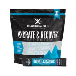 Wilderness Athlete - Hydrate & Recover | Flüssigkeits Hydration Packets Elektrolyt-Getränk-Mix - Recover schneller mit Bcaas - 30 Single Servieren Hydrate Packets (Blauer Himbeer)