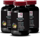 Superaliments pour les baies - RESVERATROL COMLEX - Acai Berry Boost, Goji Berry Shine, Elderberry Strength, l'énergie de grenade, la puissance de la peau de raisin, équilibre d'hydratation, soutien quotidien 3 bouteilles 180 capsules