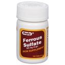 Rugby Sulfate de fer 325mg Comprimés - Supplément de fer pour les femmes et les hommes - 100 Compte (1 paquet)