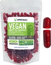 XPRS Nutra Size 00 Empty Capsules - 100 Count Empty Vegan Capsules - Vegetarian Empty Pills - DIY Vegetable Capsule Filling- Veggie Pill Caps (Clear Red)