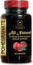 Extrait de grenade - Supplément de polyphénols d'extrait de grenade, Support articulaire, Antioxydant, Supplément d'extrait de grenade, Immune Booster - 1 bouteille 60 capsules