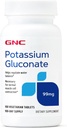 GNC Gluconate de potassium 99mg, 100 comprimés, soutient la fonction musculaire normale