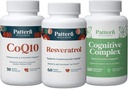 Pattern Wellness Healthy Aging Bundle - CoQ10, Resveratrol, Complexe cognitif - Promotion de la santé et du bien-être intemporels - 3 packs, formule entièrement naturelle et amie des végétaliens