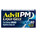 Advil PM Liqui-Gels analgésique et aide au sommeil de nuit, médecine de la douleur avec Ibuprofène pour le soulagement de la douleur et Diphenhydramine HCL pour un aide au sommeil - 40 capsules remplies de liquide - Retour au Collège