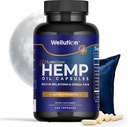 WELLUTION Hanföl Kapseln - 120 Count - Stress & Sleep Support mit Ashwagandha & Melatonin - Made in USA