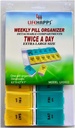 Extra große tägliche Pille Box -wöchentlich Säule Organizer mit 7 Tage AM/PM zweimal pro Tag Aufbewahrungstasche mit abnehmbaren Reisefächern für Vitamine, Ergänzungen und Medikamente von Lifehapps