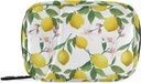Aquarelle Floral Lemon Pill Box 7 Day Pill Case Travel Pill Organizer Bag avec zipper Portable Weekly Case Taille compacte pour le support de supplément de vitamine