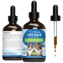 Pet Wellbeing Life Gold for Cats - Supports Detoxification & Healthy Immune Defenses with Burdock & Sheep Sorrel - NASC Certified & Vet-Formulated - 4 oz Liquid Formula