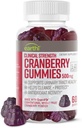 Strength Clinical Cranberry Gummies 500mg - Soutien au piège urinaire pour les femmes et les hommes - Superaliments antioxydants pour nettoyer et protéger - Cran d'Or supplément en poudre de canneberge (60 Gummies)