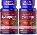 La fierté de Puritan Lycopène, supplément pour le soutien prostatique et de santé cardiaque* 10 Mg Softgels, 100 comtes (paquet de 2)