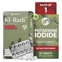 EarthNutri KI-RadiTM Kalium-Iodid Tabletten 65 mg – Hohe Potenz-Iodin-Ergänzung für Schilddrüsenunterstützung, Notfallvorbereitung – Kalium-Ergänzung in Folie Blister Seal – 20 Tabletten (1 Packung)