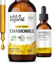 Wild & Organic Chamomile Tincture - Relaxing & Calming Chamomile Supplement - Liquid Flower Extract Drops - Vegan, Zucker & Alkoholfrei - 2 fl oz