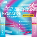 HydroMATE Electrolytes Poudre Pas de sucre Cotton Candy - 30 Comptez les paquets d'hydratation instantanée avec la vitamine C pour stimuler l'énergie - sans sucre électrolytes pour soutenir l'hydratation sur le régime alimentaire Keto et la récupération des parties
