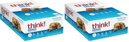Réfléchis ! Barres de snack de protéines MINIS, sans gluten, croustilles de chocolat, 15 Nombre (paquet de 2)