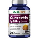 NusaPure Quercetin 1000mg - 200 Veggie Caps (non-OGM, végétalien, végétarien) Biopérine