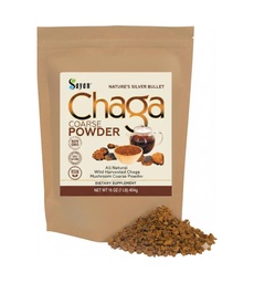 Sayan Sibérie Pure Raw Poudre Chaga 1lb / 454g – Thé Super Antioxydant Récolté par la Forêt Sauvage Premium – Supporte le système immunitaire et la santé digestive – Focus, énergie, clarté, bien-être - Non-OGM