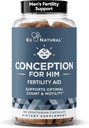 Conception pour lui – Suppléments de fertilité pour les hommes, Booster de fertilité masculine et prénatal – Nombre optimal de sperme, force de mobilité – Ashwagandha, acide folique folate, magnésium et zinc – 60 capsules molles de Veg